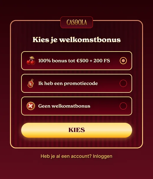 Registratie bij Casoola Casino